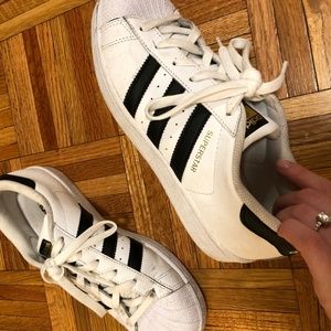 Adidas Women's Superstar Lace-Up Sneakers Size 8